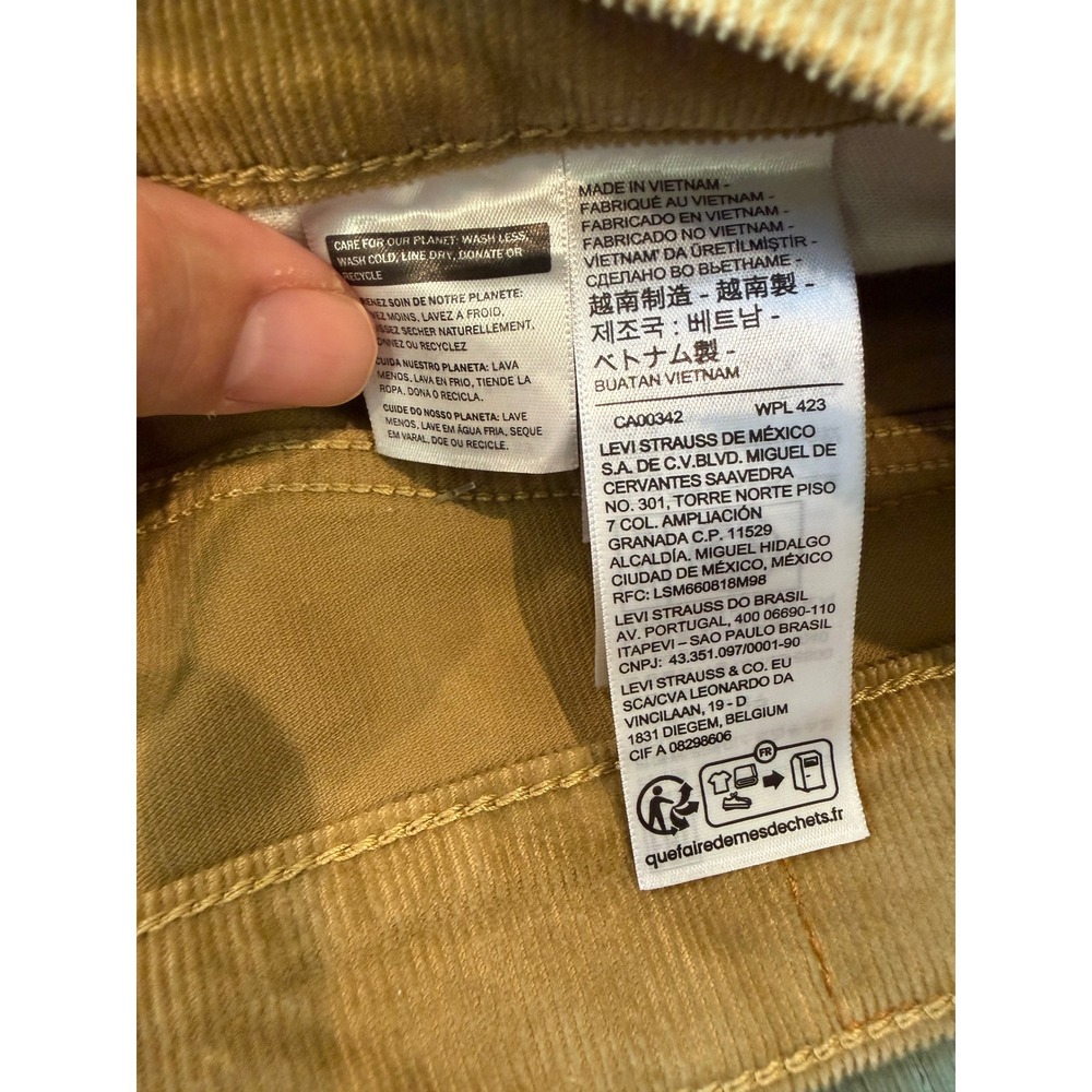 Levis 505 Regular Fit Corduroy Pants Mens 36x30 Tan Harvest Gold Straight Leg - Picture 2 of 8